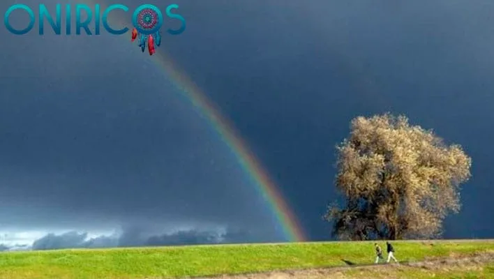 soñar con lluvia y arco iris